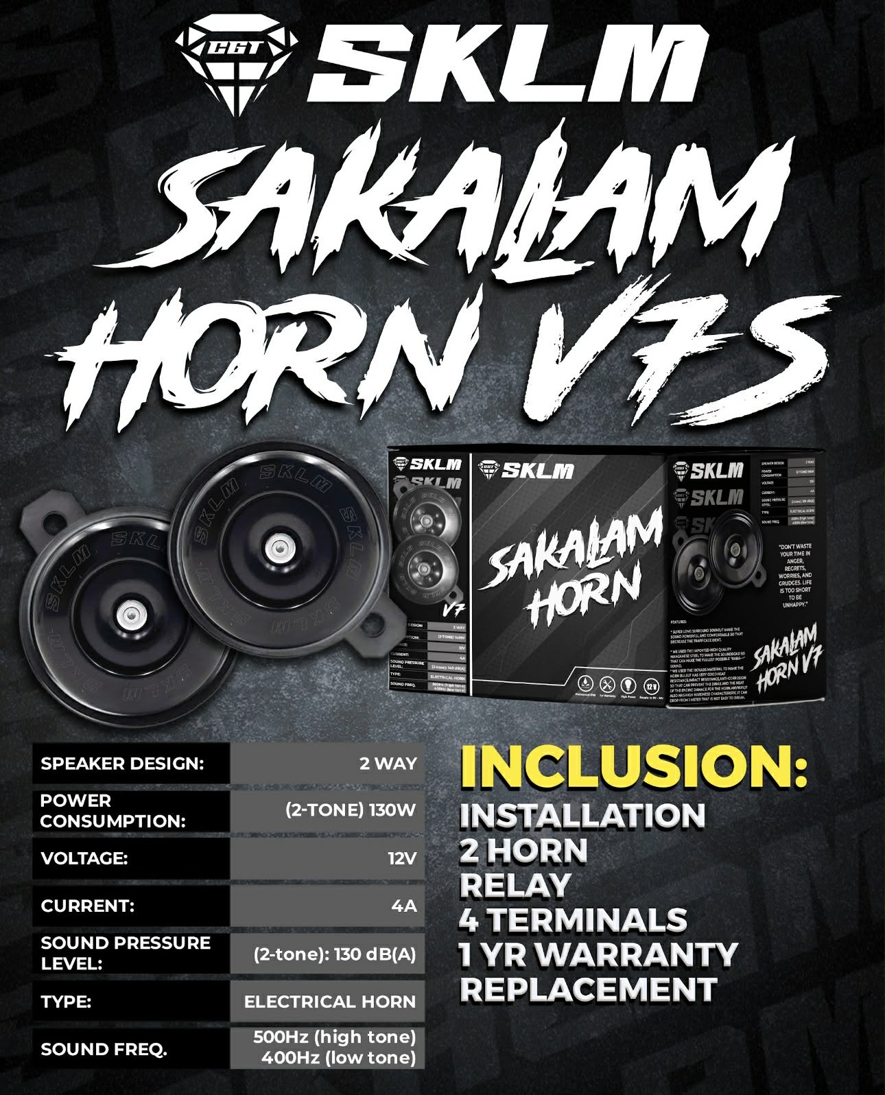 S50 SKLM-PREMIUM LED NIGHT DESTROYER -HORN BUNDLE