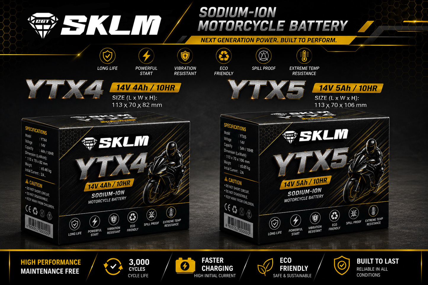 SKLM  SODIUM ION BATTERY FOR 110-160CC