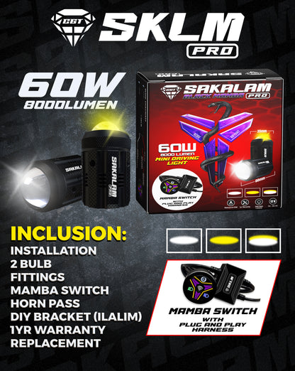SKLM Pro 60W 8k lumens -Black Mamba