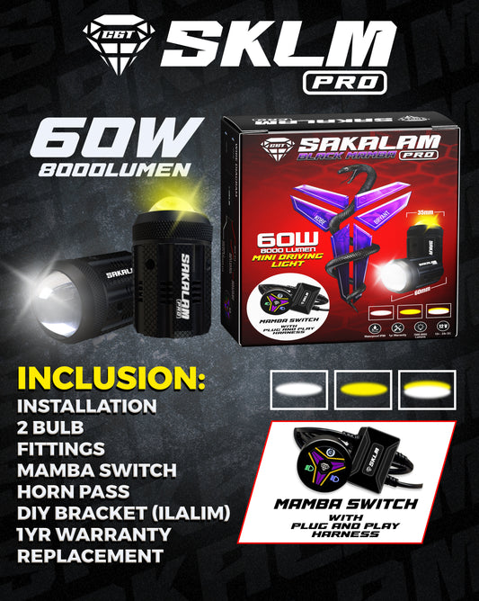 SKLM Pro 60W 8k lumens -Black Mamba