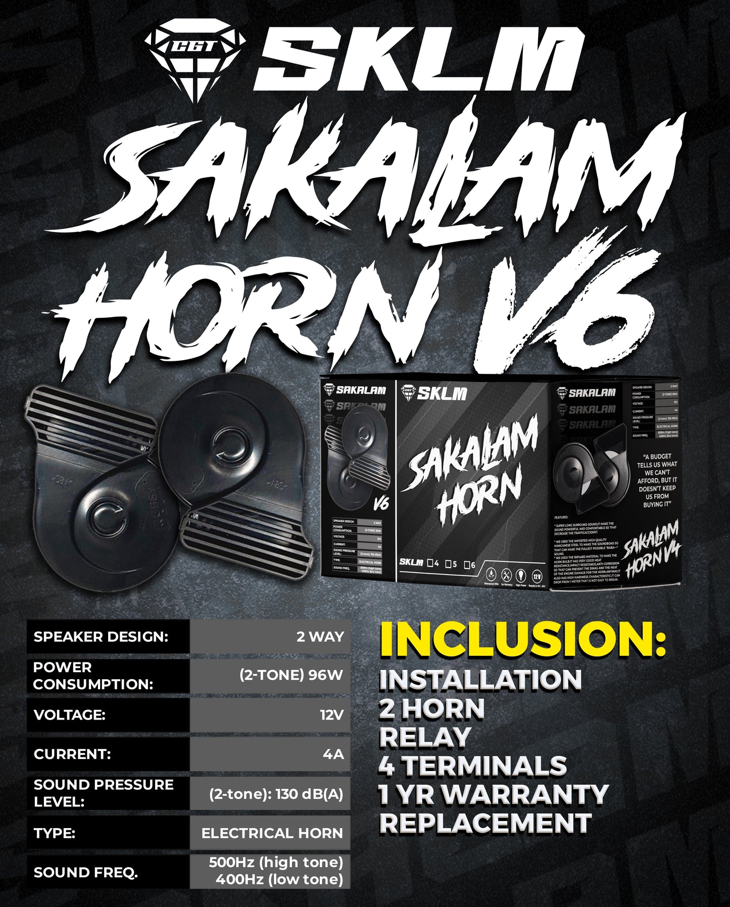 S50 SKLM-PREMIUM LED NIGHT DESTROYER -HORN BUNDLE