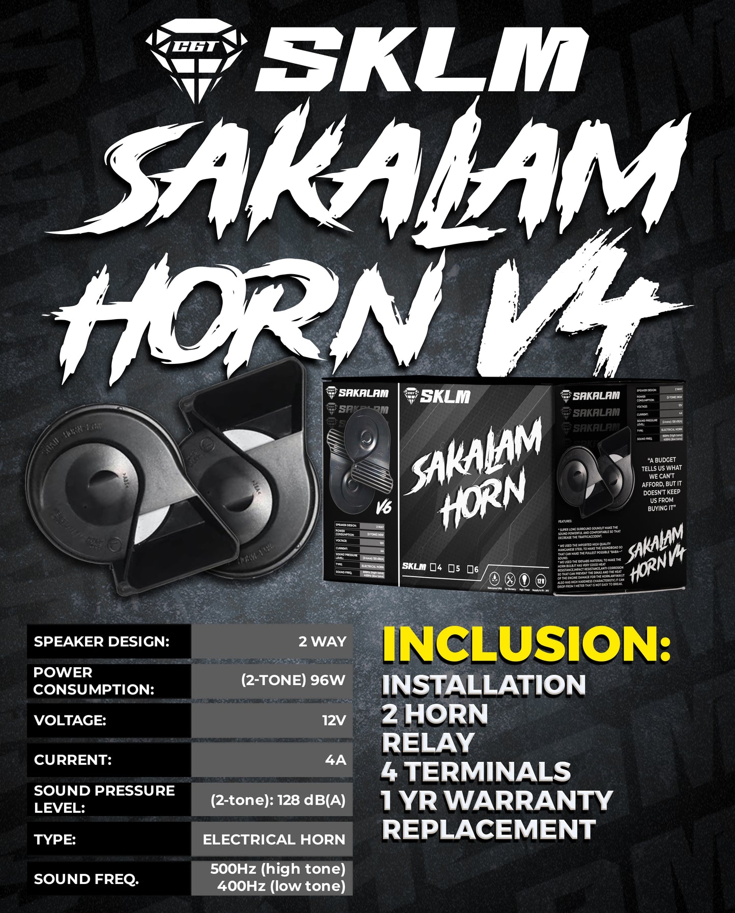 S50 SKLM-PREMIUM LED NIGHT DESTROYER -HORN BUNDLE