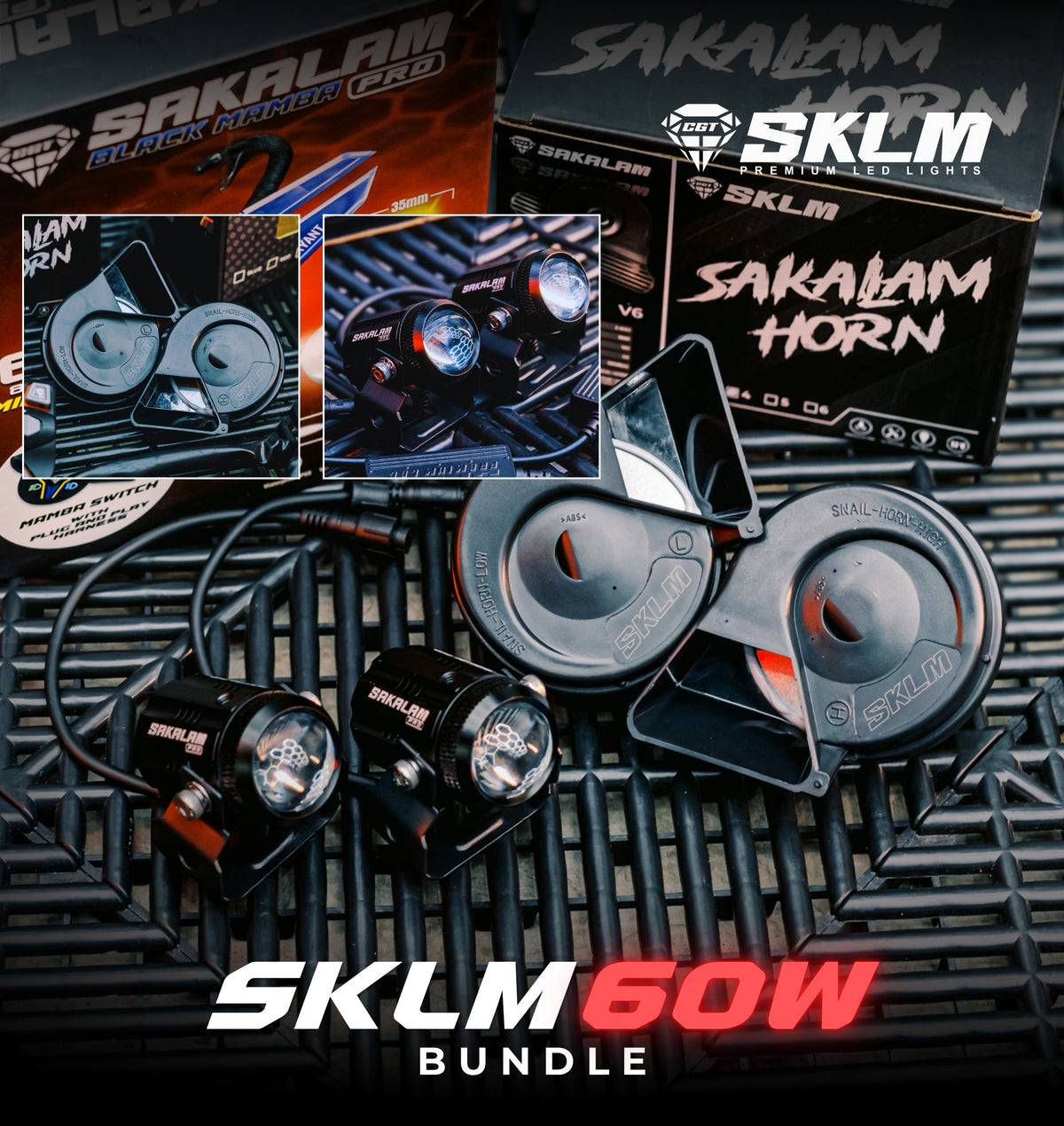 S60 SKLM-BLACK MAMBA -HORN BUNDLE